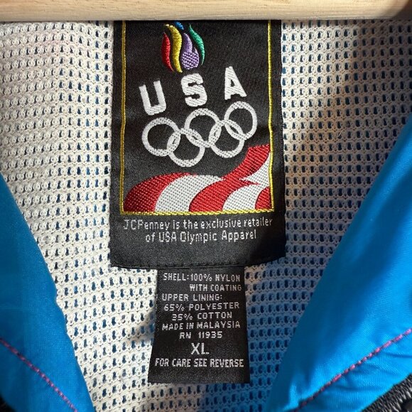 Vintage USA Olympics 1996 Full Zip Windbreaker Jacket Men's XL Reflective Retro - Picture 6 of 13